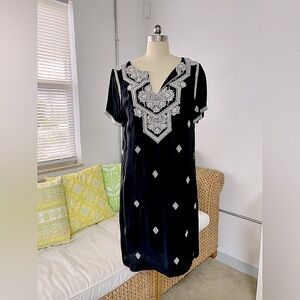 Sigrid Olsen Signature Black Sheath Dress With Embroidery Size 6